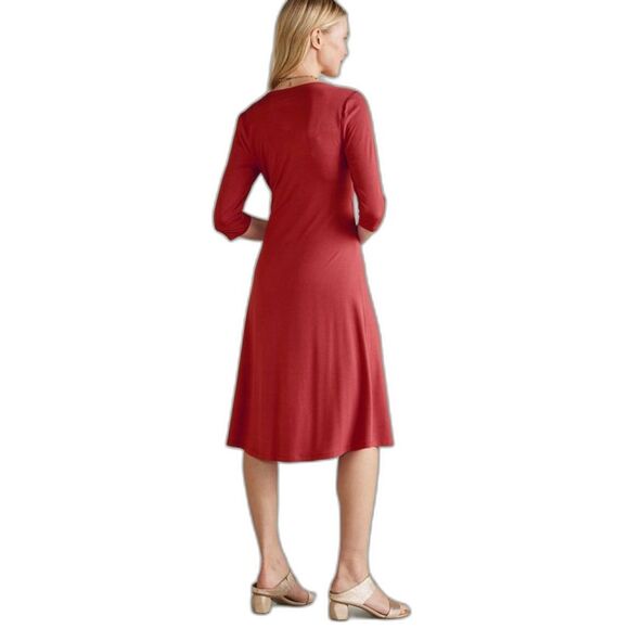 Soft Surroundings Hyannis Wrap Dress Size Large (14-16) Red Faux Wrap NWT - Picture 2 of 12